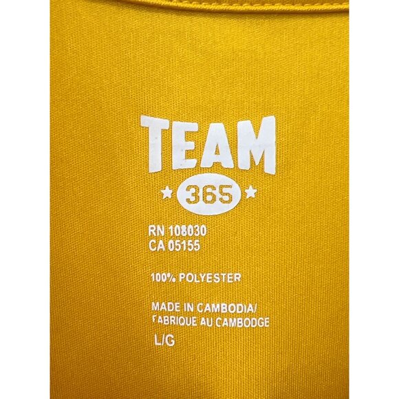 Team 365 NDSU Bison Quarter Zip Pullover Size Large Long Sleeve Yellow Workout - Picture 3 of 6